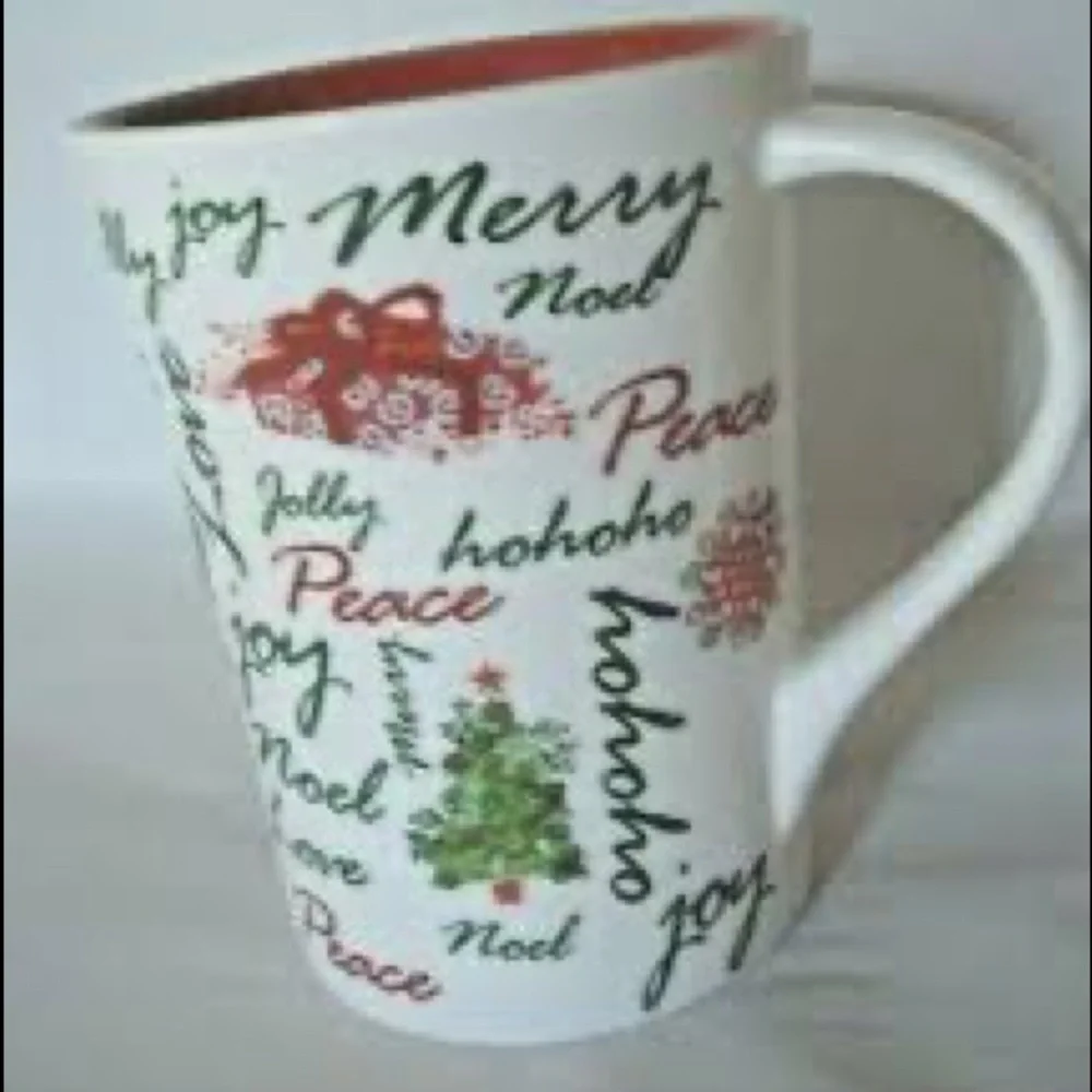 Starbucks 2007 Holiday Green Red White Mug Cup